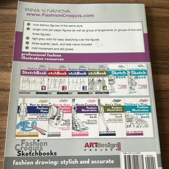 NWOT Fashion Design Sketchbook: Women’s Wear Fashion Illustration Templates. - Picture 2 of 8